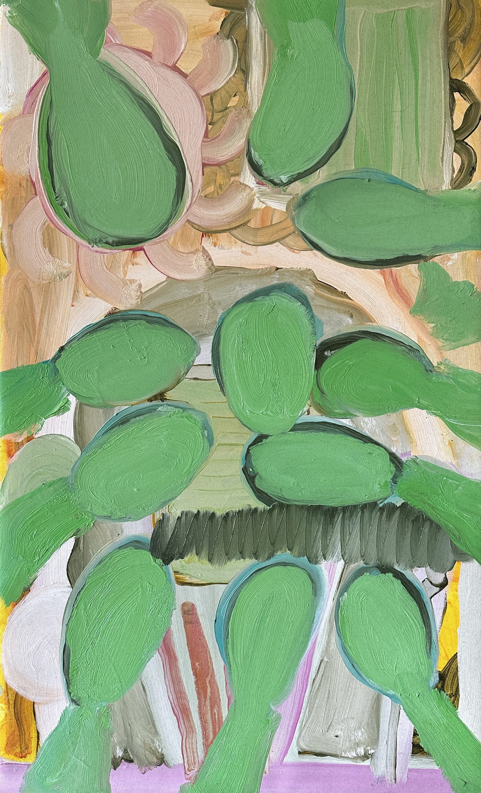 „Grüner Kaktus“, 60 x 100 cm, Öl auf Leinwand, 2022
